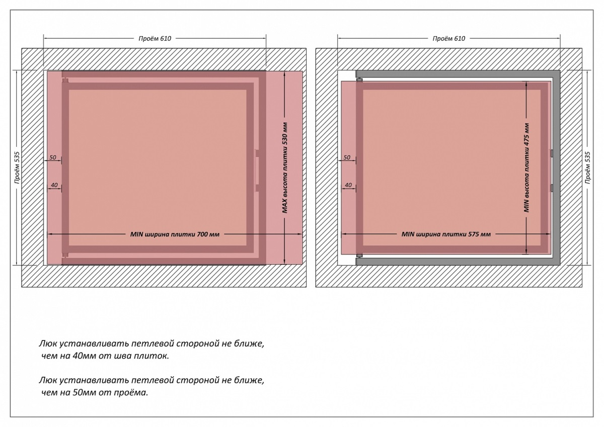 Люк одностворчатый Shagma 60х50 ревизионный под плитку ЛС600x500Г 7 Люк одностворчатый Shagma 60х50 ревизионный под плитку ЛС600x500Г — изображение 7